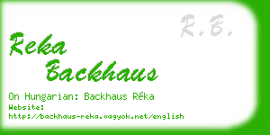 reka backhaus business card