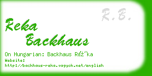 reka backhaus business card